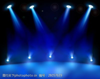 藍色舞臺燈光背景圖片素材與專業攝影服務